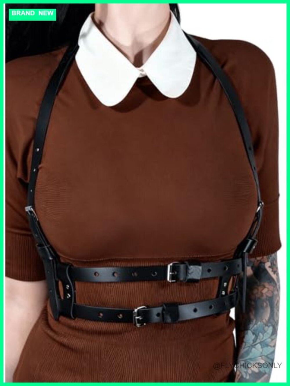 Adjustable Faux Leather Harness Belt Punk Waist Belt Alloy Buckle